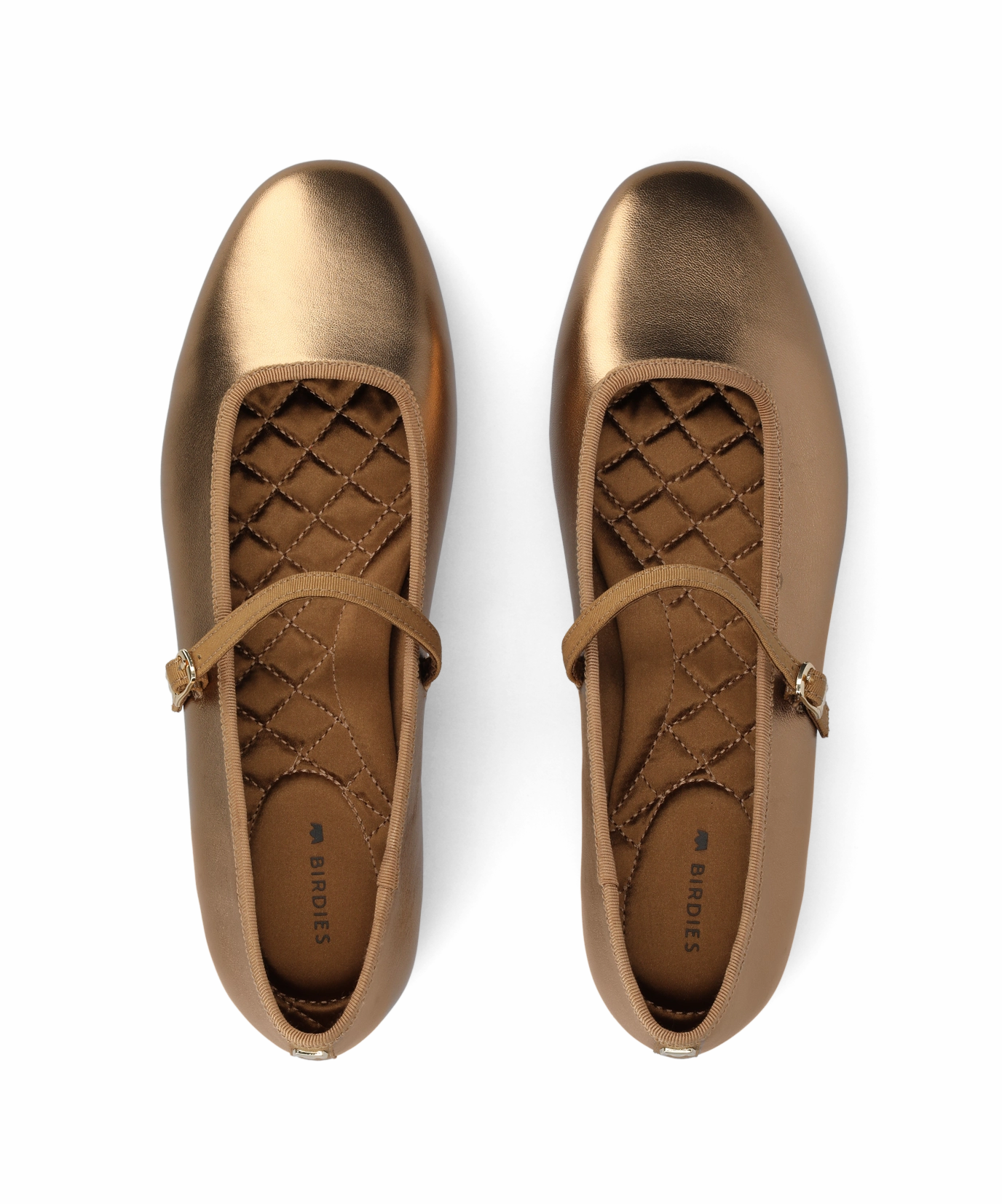 The Hummingbird Mary Jane - Vintage Gold Metal Leather Old School Feather Light City Adventure