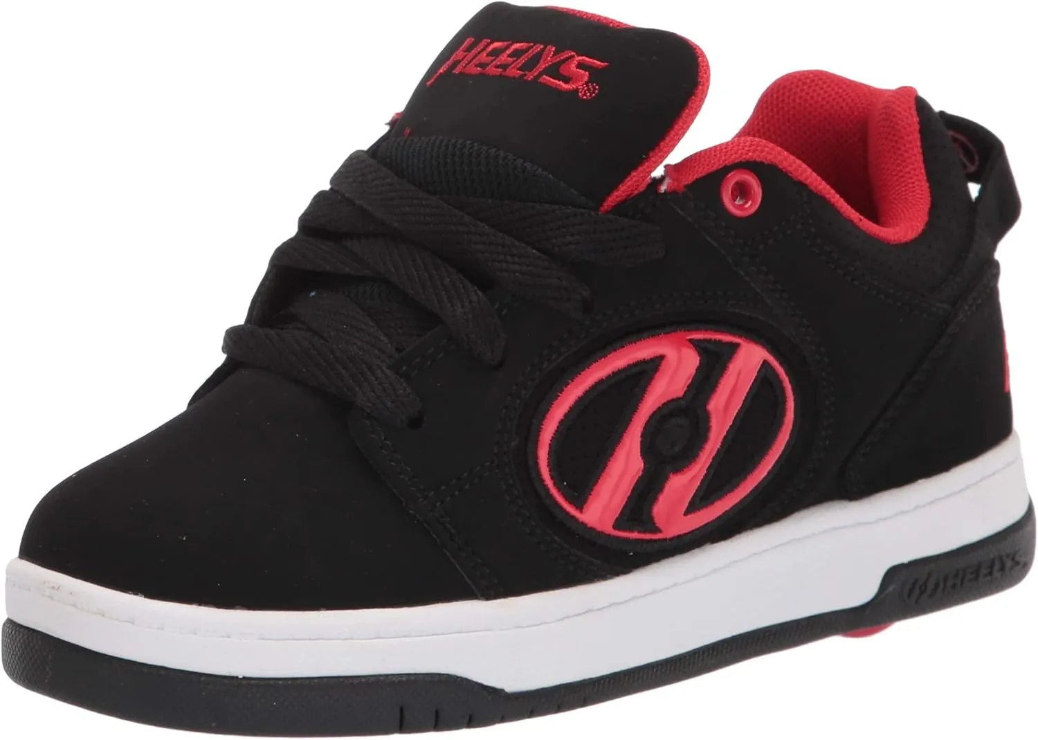 HEELYS girls Voyager Tennis Shoe, Black/Red, 4 Big Kid US