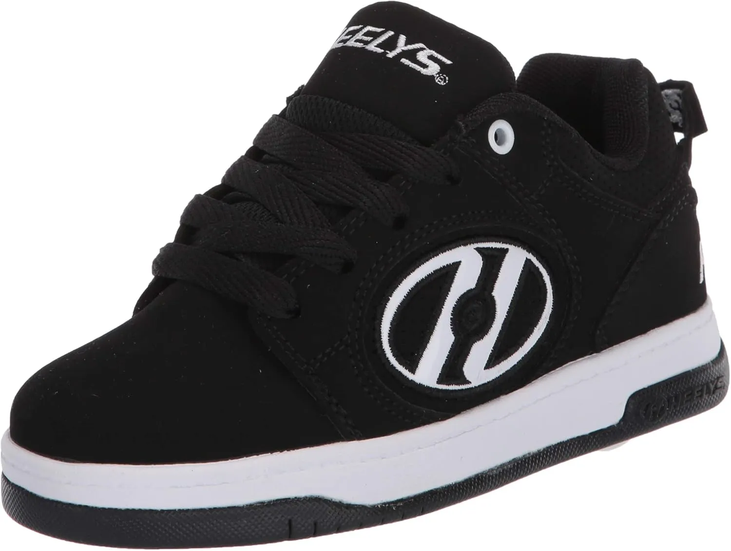 Heelys girls Voyager Tennis Shoe, Black/White, 5 Big Kid US
