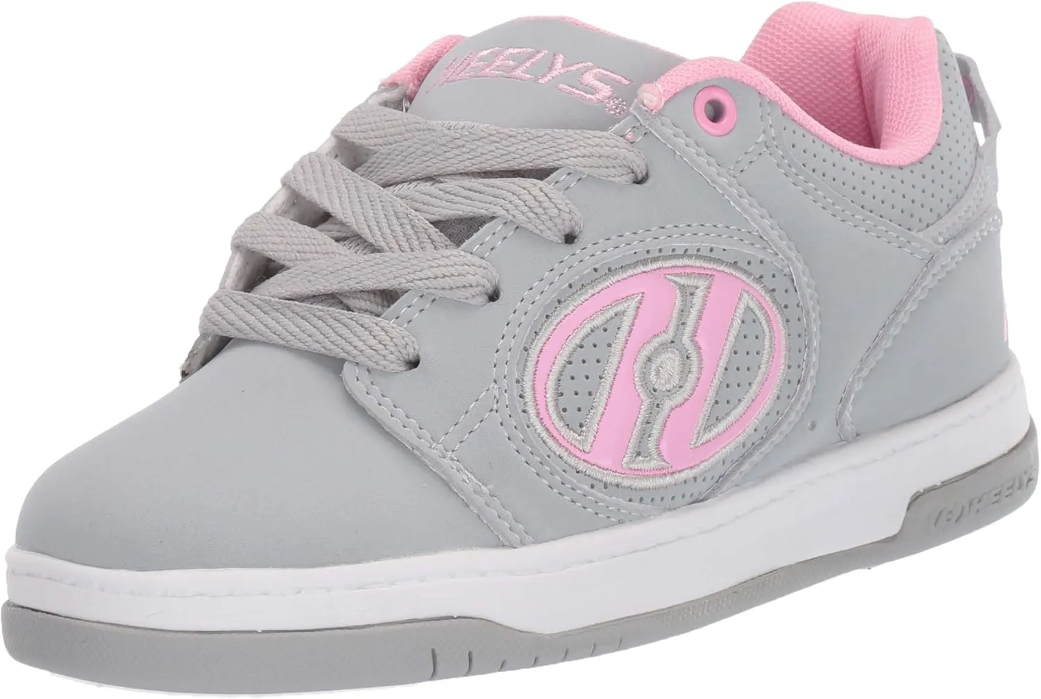 Heelys Unisex-Child Voyager Tennis Shoe, Grey/Light Pink, 13 Little Kid
