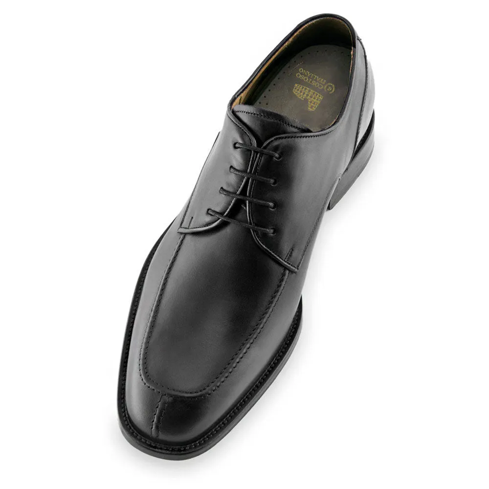 Height Increasing Black Leather Chaplelds Derby Shoes