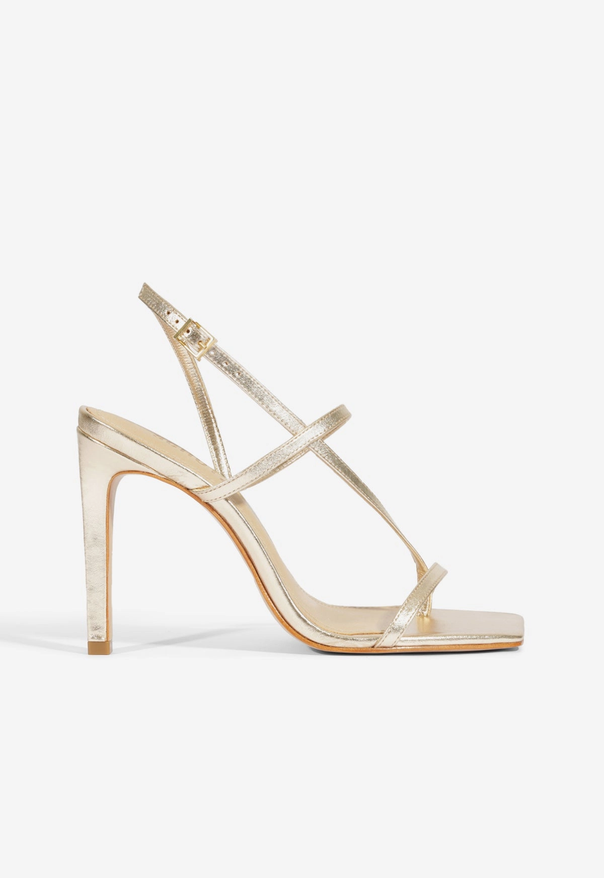 Wear Resistant Outsole Leather Upper Heloise Metallic Sandal