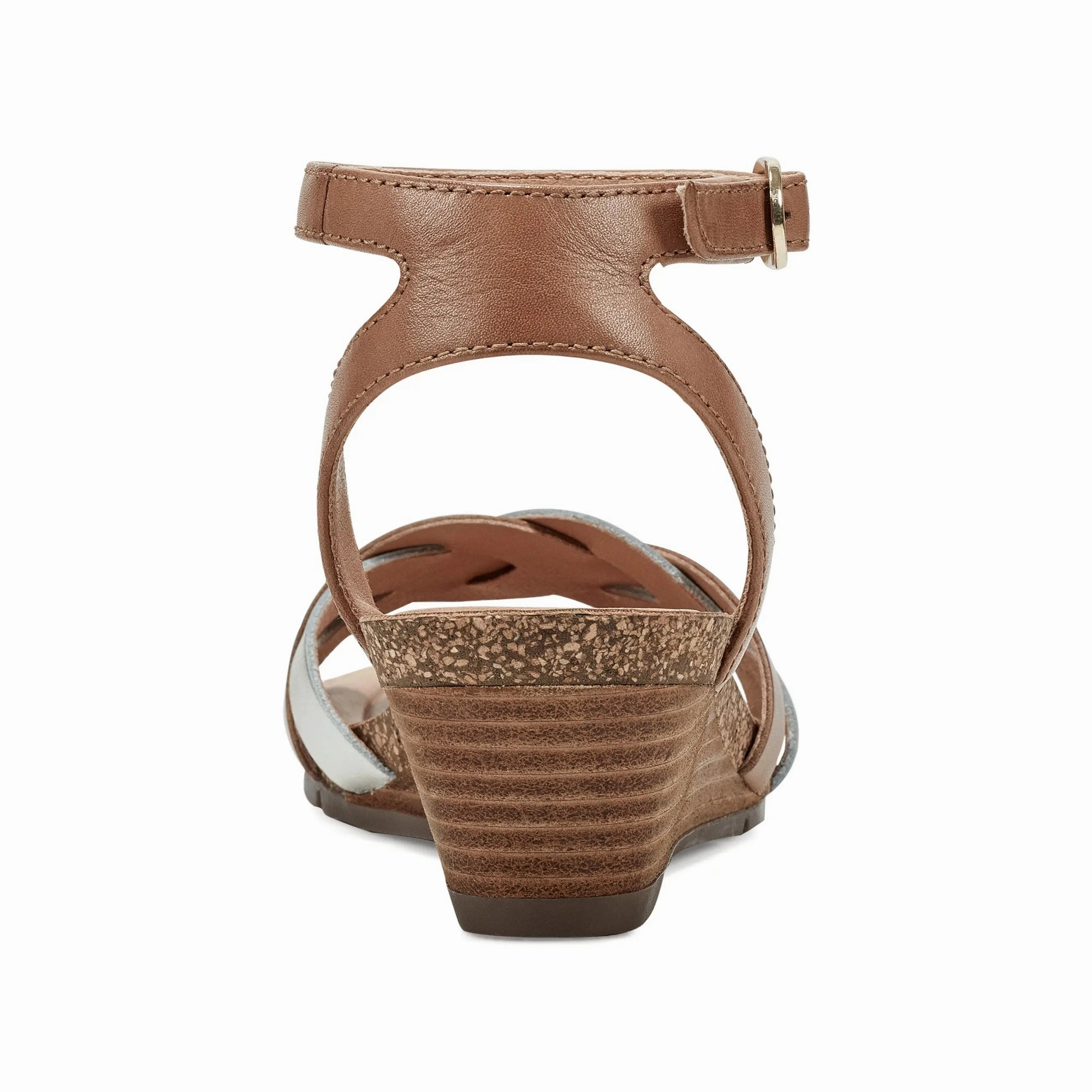 removable insoles Herly Woven Strappy Stacked Heel Dress Sandals