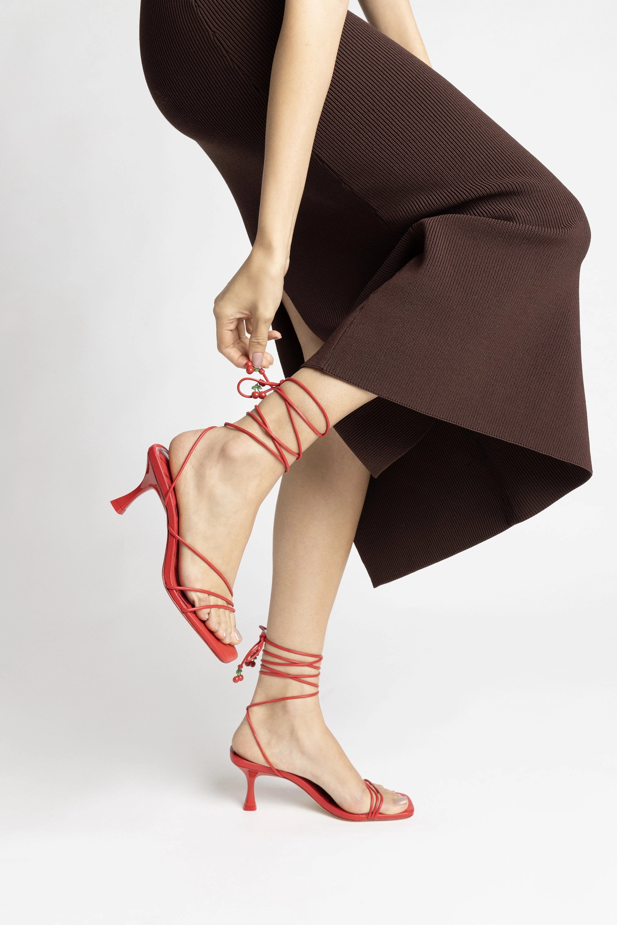 Active Summer Footwear High arch support Nadia Sandal In Scarlet Leather