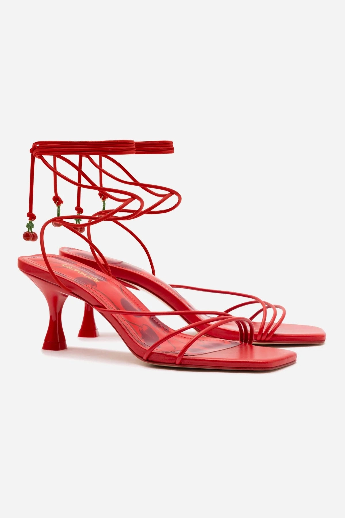 High arch support Nadia Sandal In Scarlet Leather All-Day Use