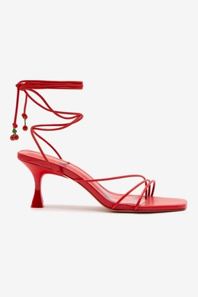 Travel sandals Sun Safe High arch support Nadia Sandal In Scarlet Leather