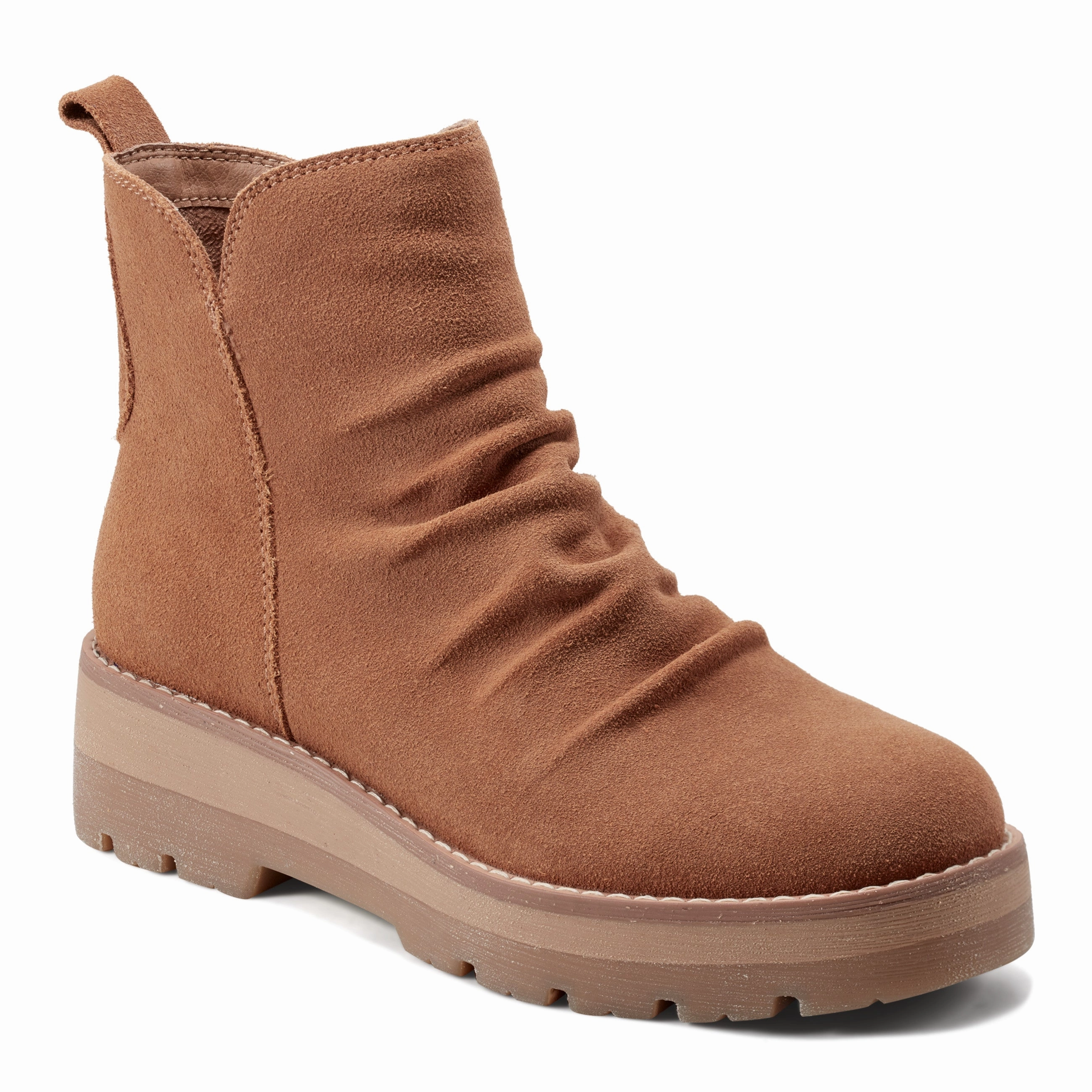 Yonder Waterproof Ruched Lug Sole Casual Booties Abrasion   Resistant