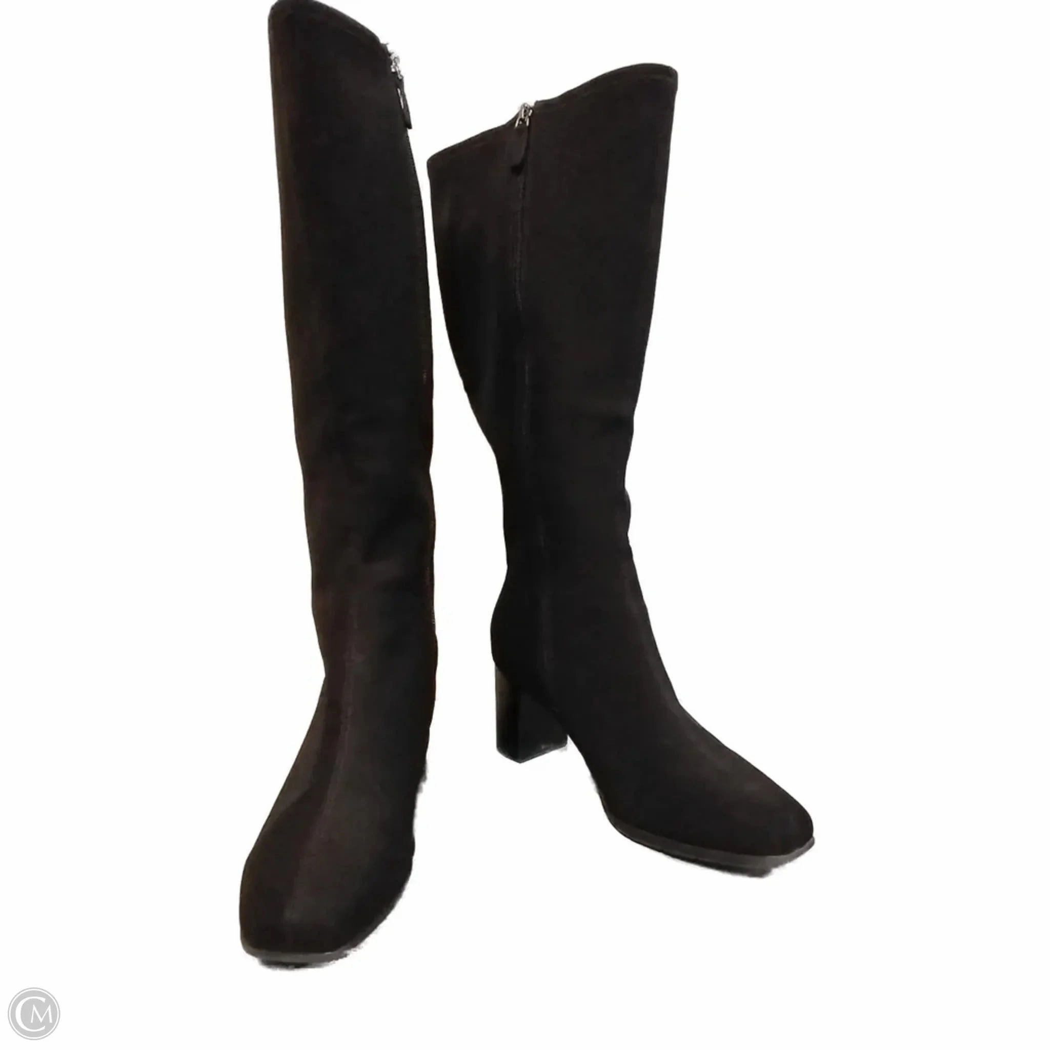 Zip Fast Boots Knee Heels By Aerosoles In Black, Size: 8.5