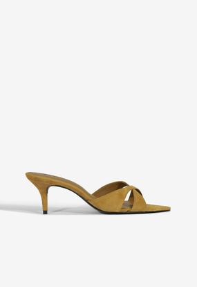 Flexible Travel Sandals Hilda Leaf Mule Suede Sandal