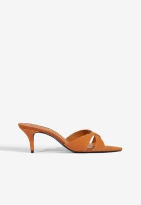 Hilda Leaf Mule Suede Sandal Elegant Mesh Upper