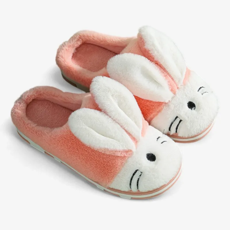 Hop into Comfort - Plush Bunny Ears Indoor Slippers