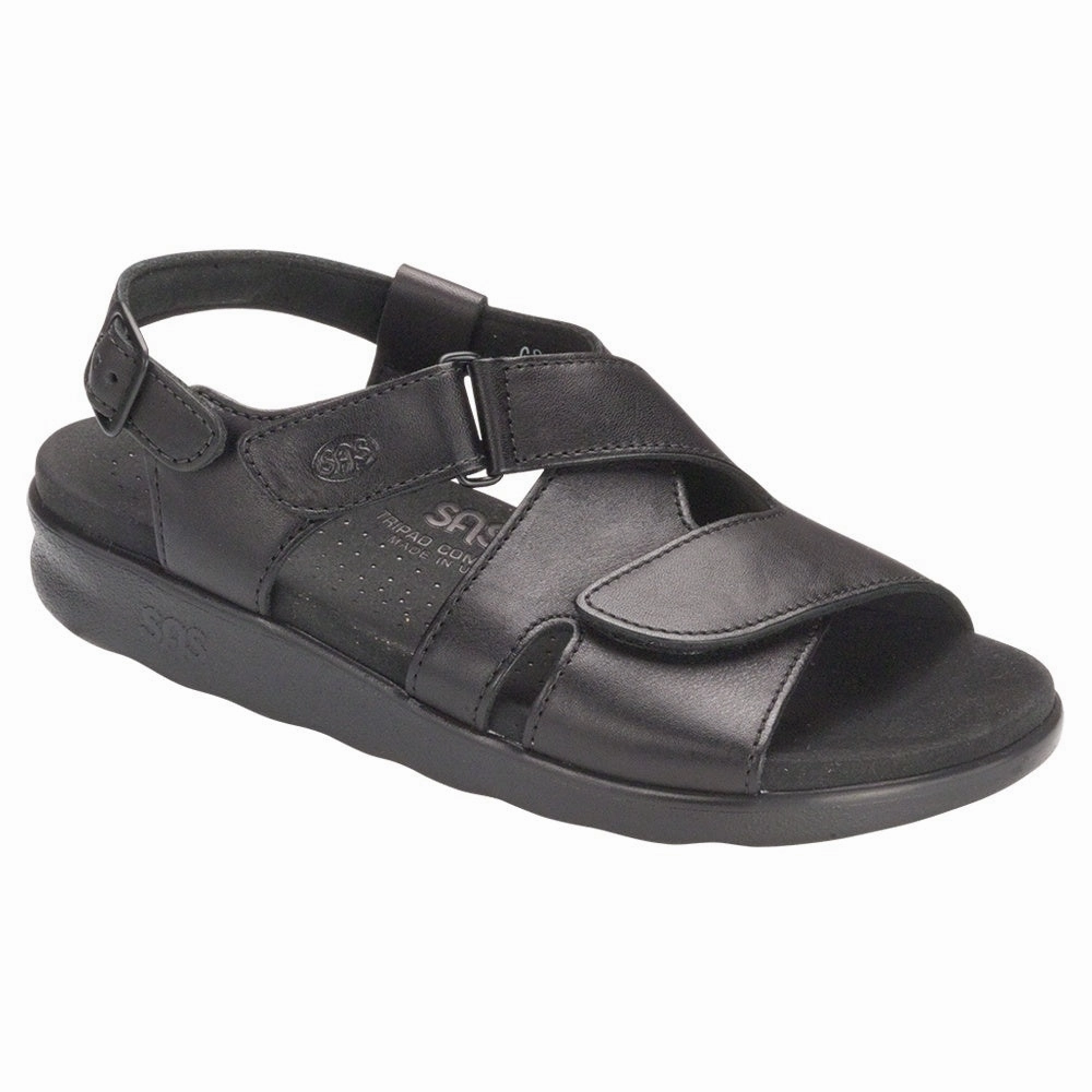 Huggy - Black Laser Cut Perforation System Comfortable beach sandals