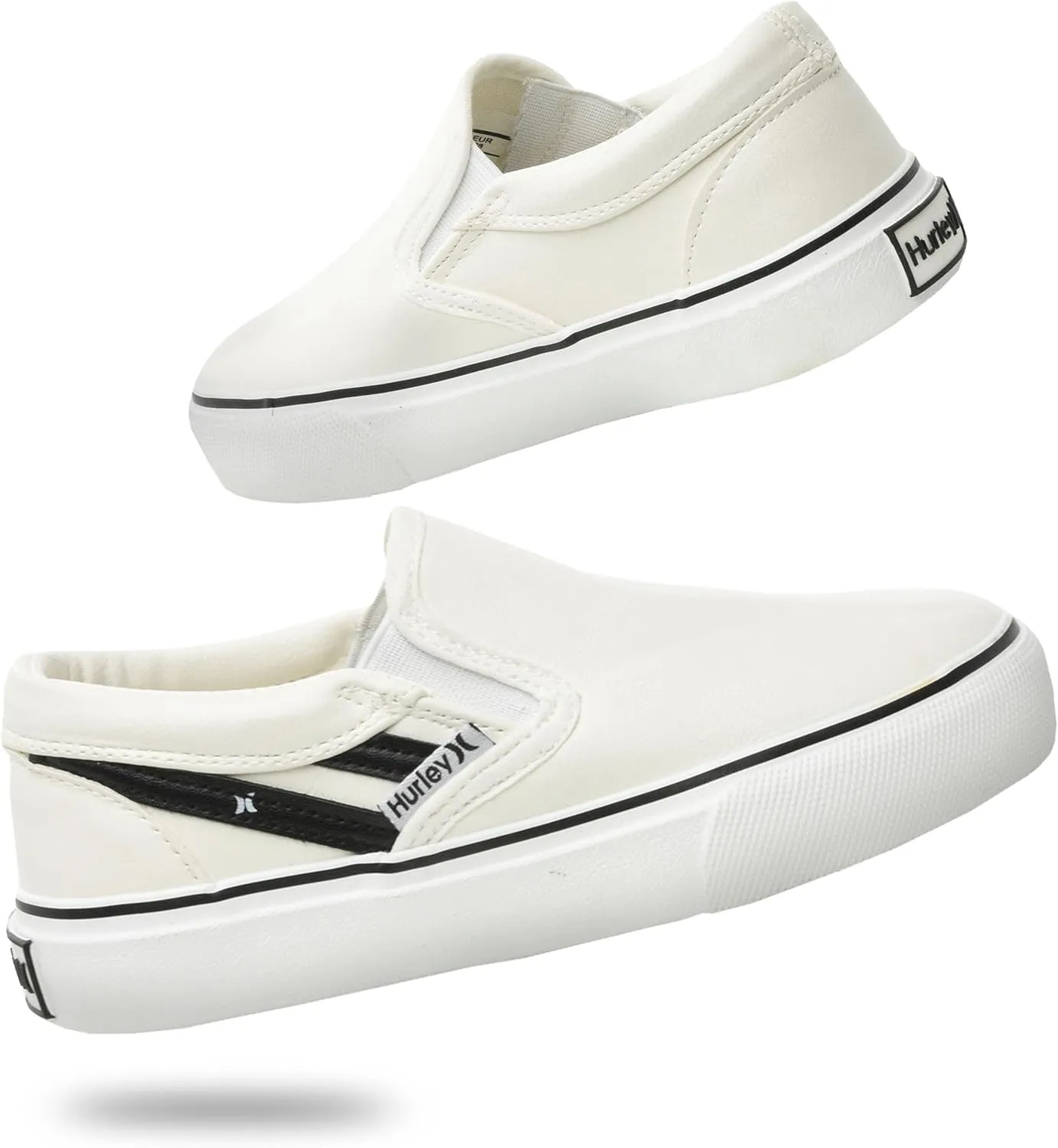 Hurley Kids Canvas Slip On Sneakers  Low Cut Skateboarding Shoes for Kids, Sports Shoes for Boys and Girls, Casual Sneakers