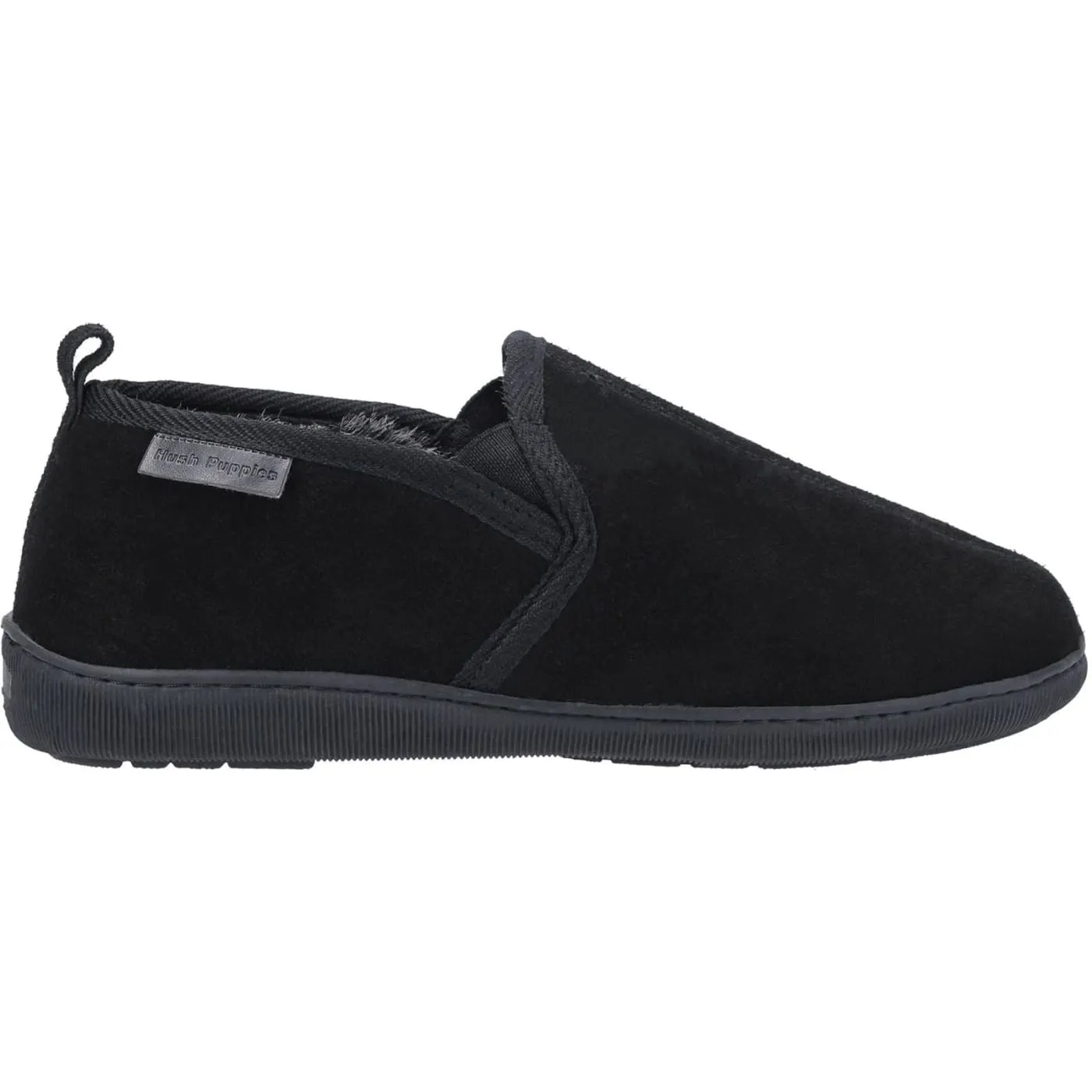 Hush Puppies Arnold Black Mens Suede Slippers