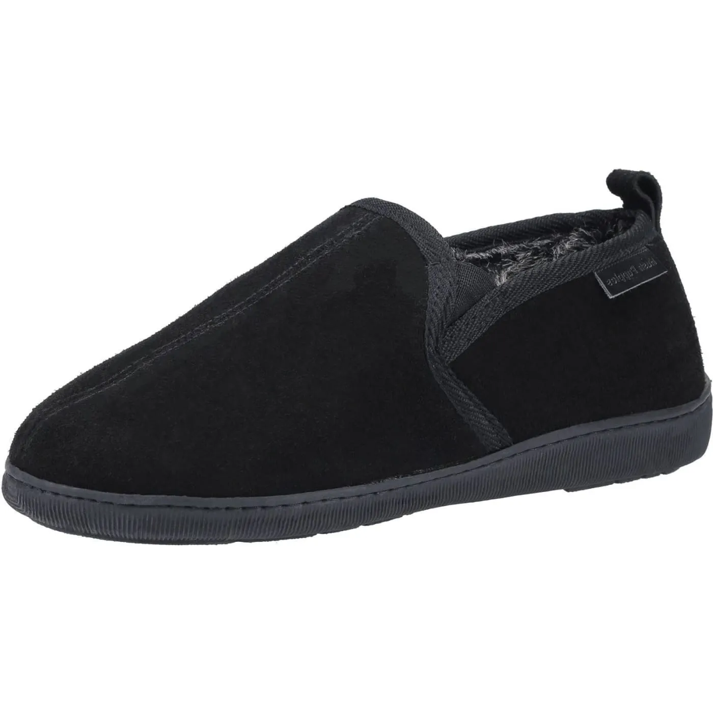 Hush Puppies Arnold Black Mens Suede Slippers
