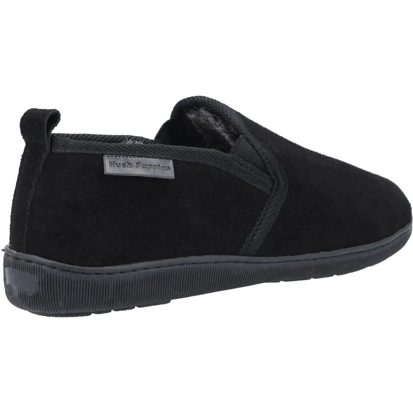 Hush Puppies Arnold Black Mens Suede Slippers
