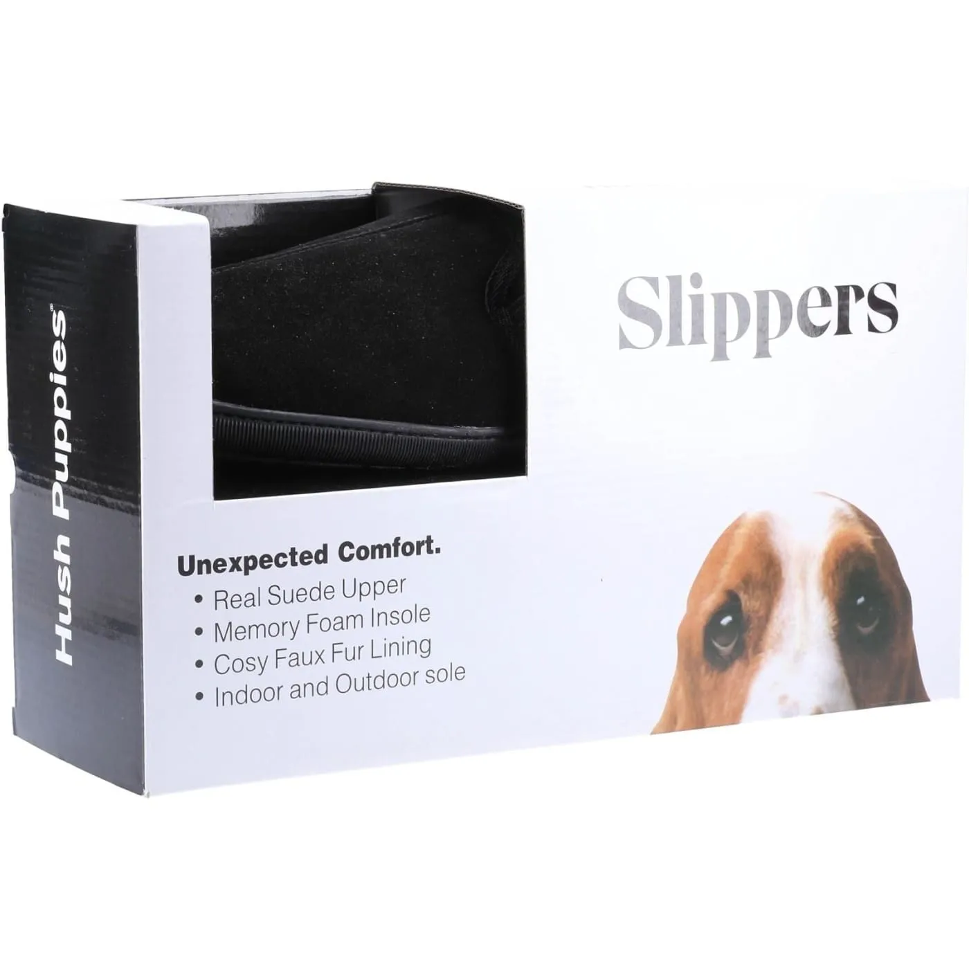 Hush Puppies Arnold Black Mens Suede Slippers