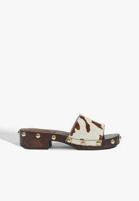 Shayla Calf Hair Sandal Comfort Color Mix