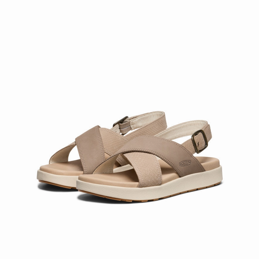 Women's Elle Luxe Cross Strap Sandal  |  Plaza Taupe/Brindle Sandal Organization