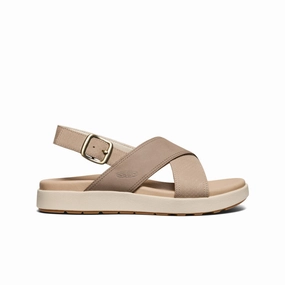 Odor Resistant Linings Step Easy Women's Elle Luxe Cross Strap Sandal  |  Plaza Taupe/Brindle