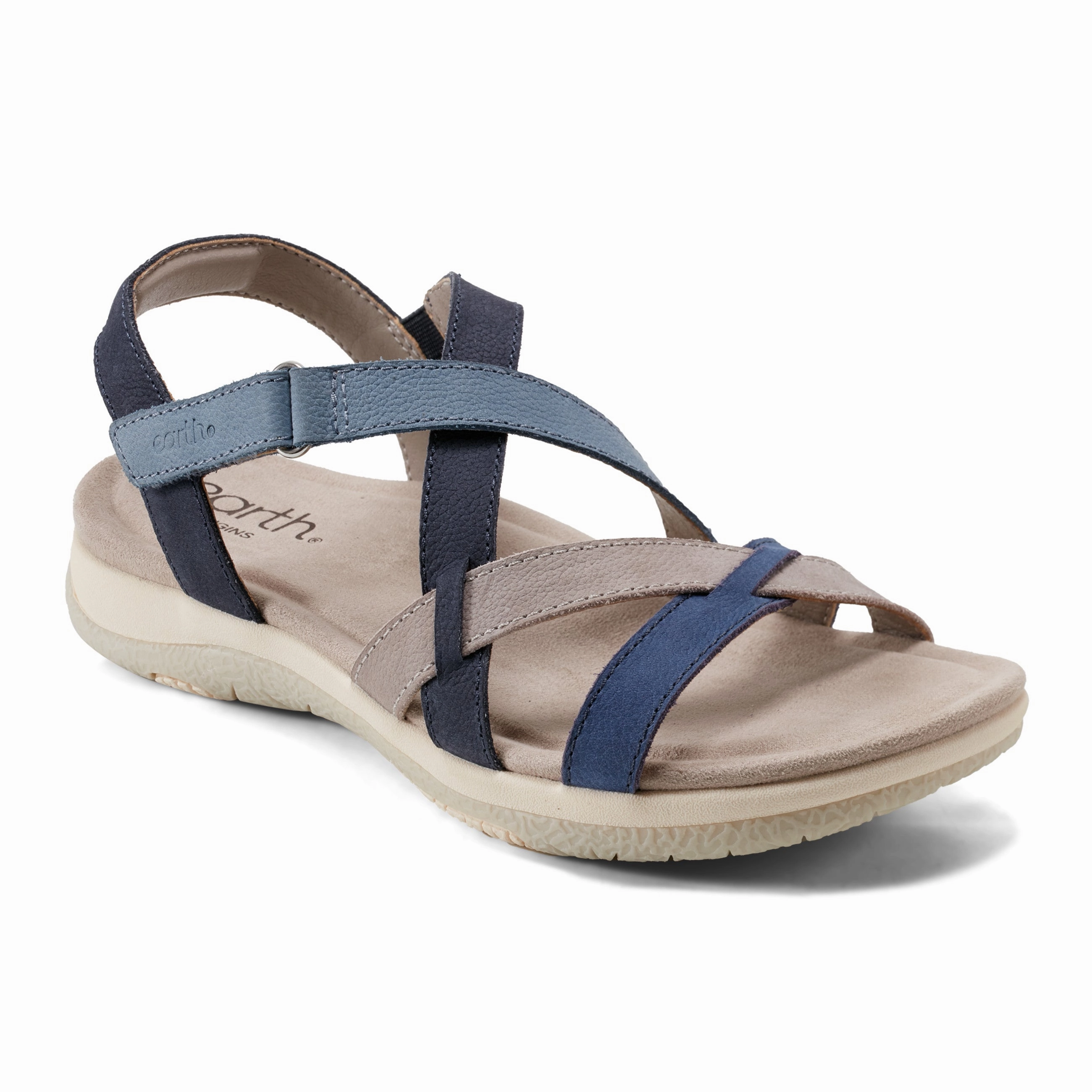Sterling Casual Strappy Round Toe Flat Sandals Soft Leather Impact Dispersing Structure