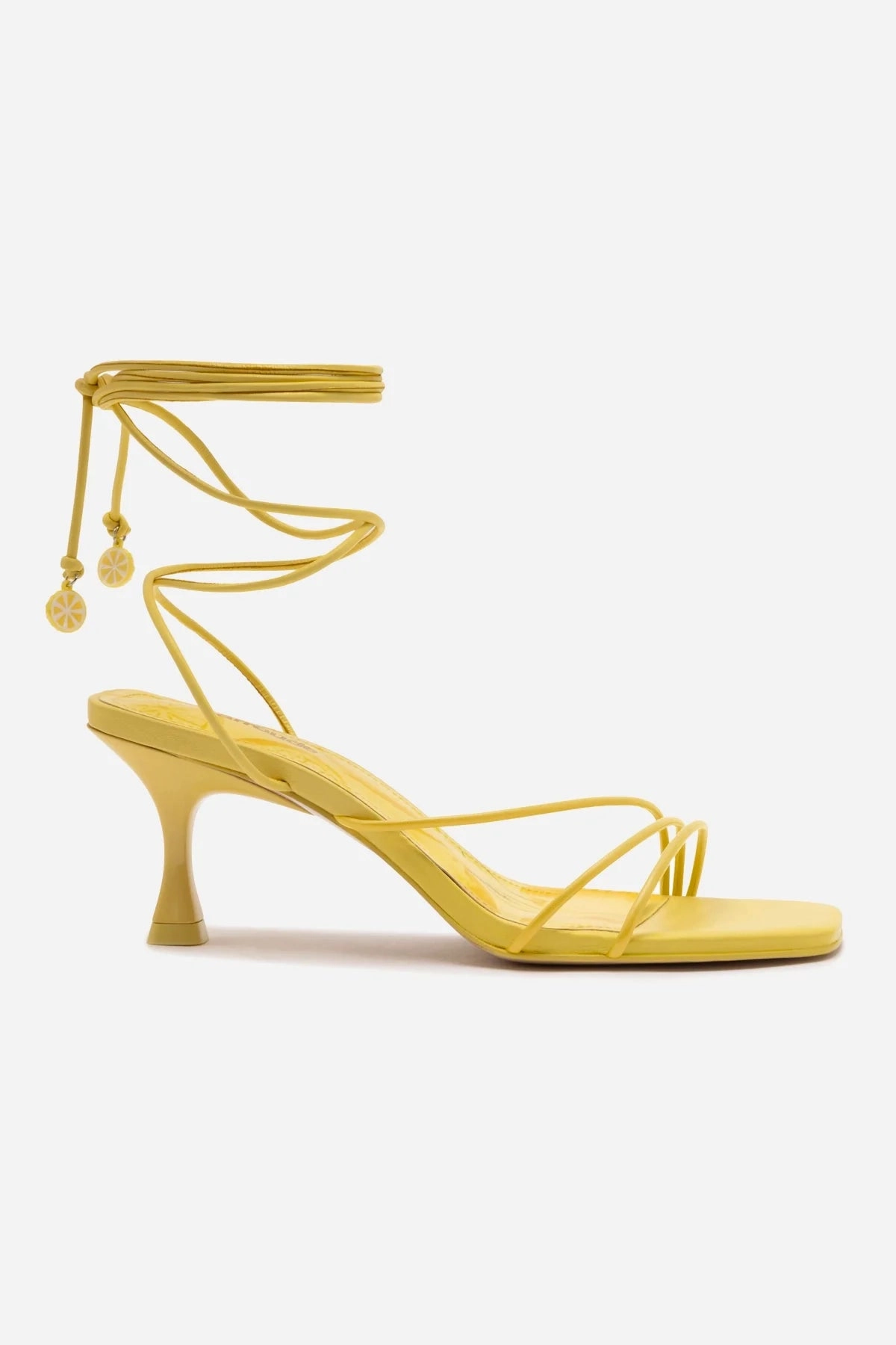 Iconic Stiletto Heels Nadia Sandal In Lemonade Leather Lightweight Outsole Dynamic Arch Contouring