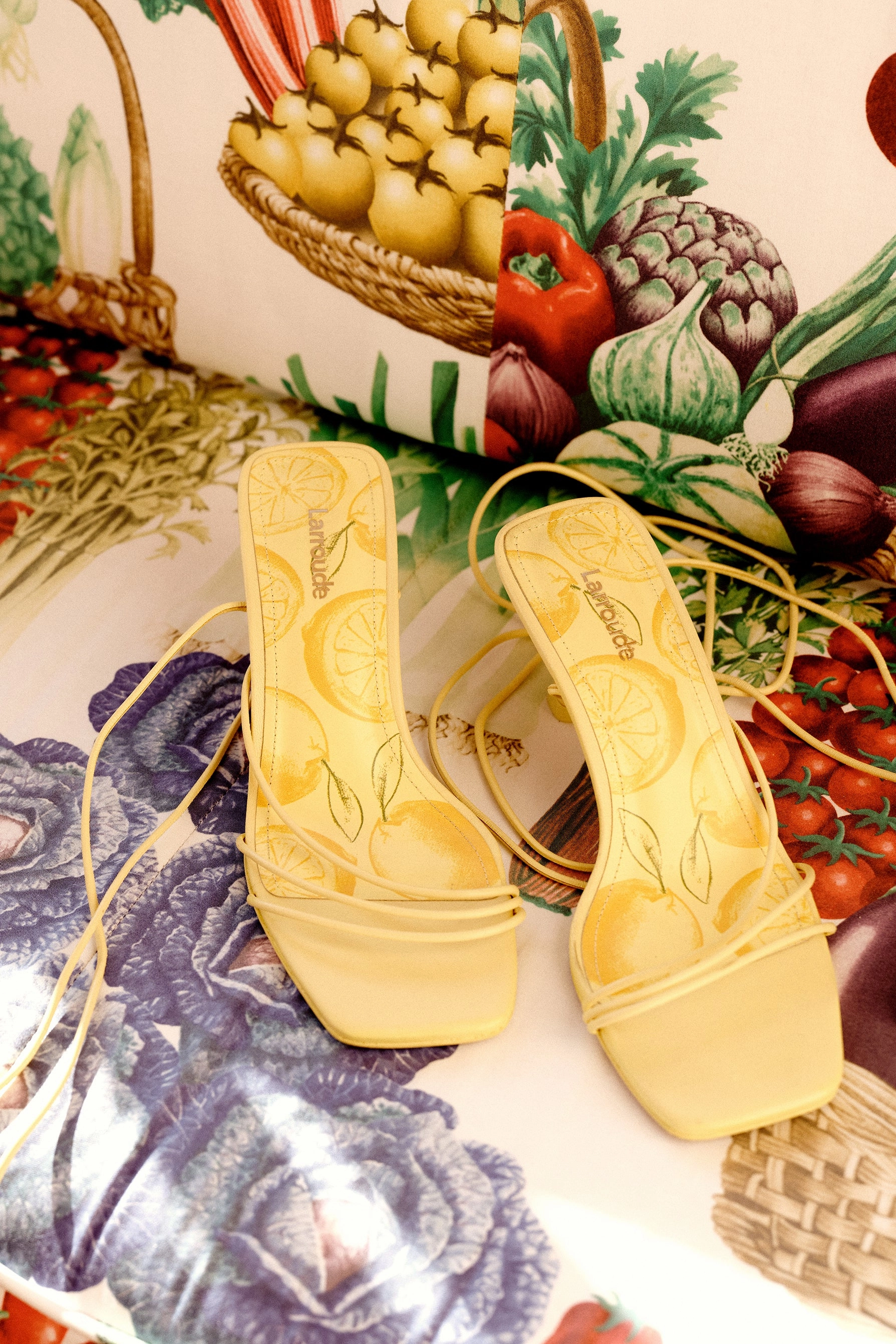 Iconic Stiletto Heels Nadia Sandal In Lemonade Leather Beach Footwear Recycled materials