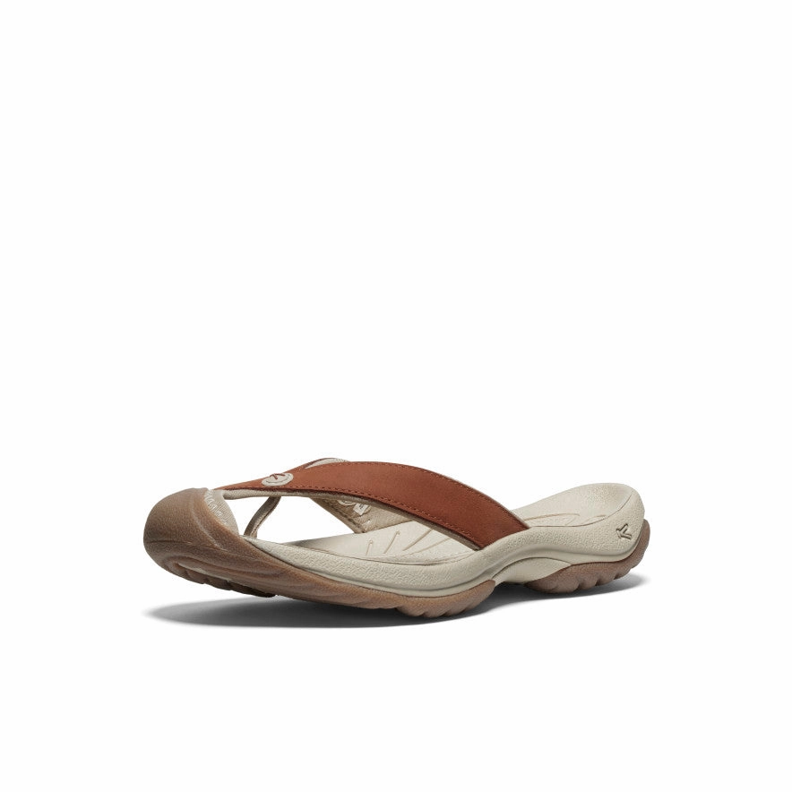 Beach Ready Women's Waimea Leather Flip-Flop  |  Sorrel Horse/Plaza Taupe