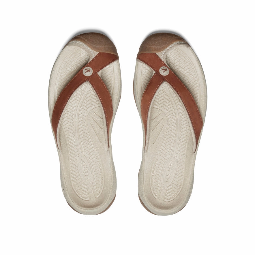 Foot Massage Women's Waimea Leather Flip-Flop  |  Sorrel Horse/Plaza Taupe