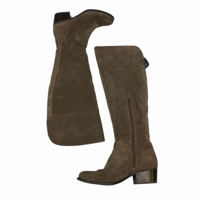 Anti Odor Stylish Explorer Flex Groove Engineering Boots Knee Heels By Vince Camuto In Brown, Size:8.5