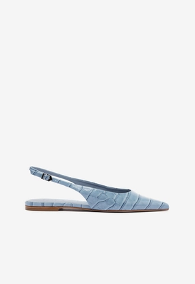 Body Balance Paola Blue Leather Flat