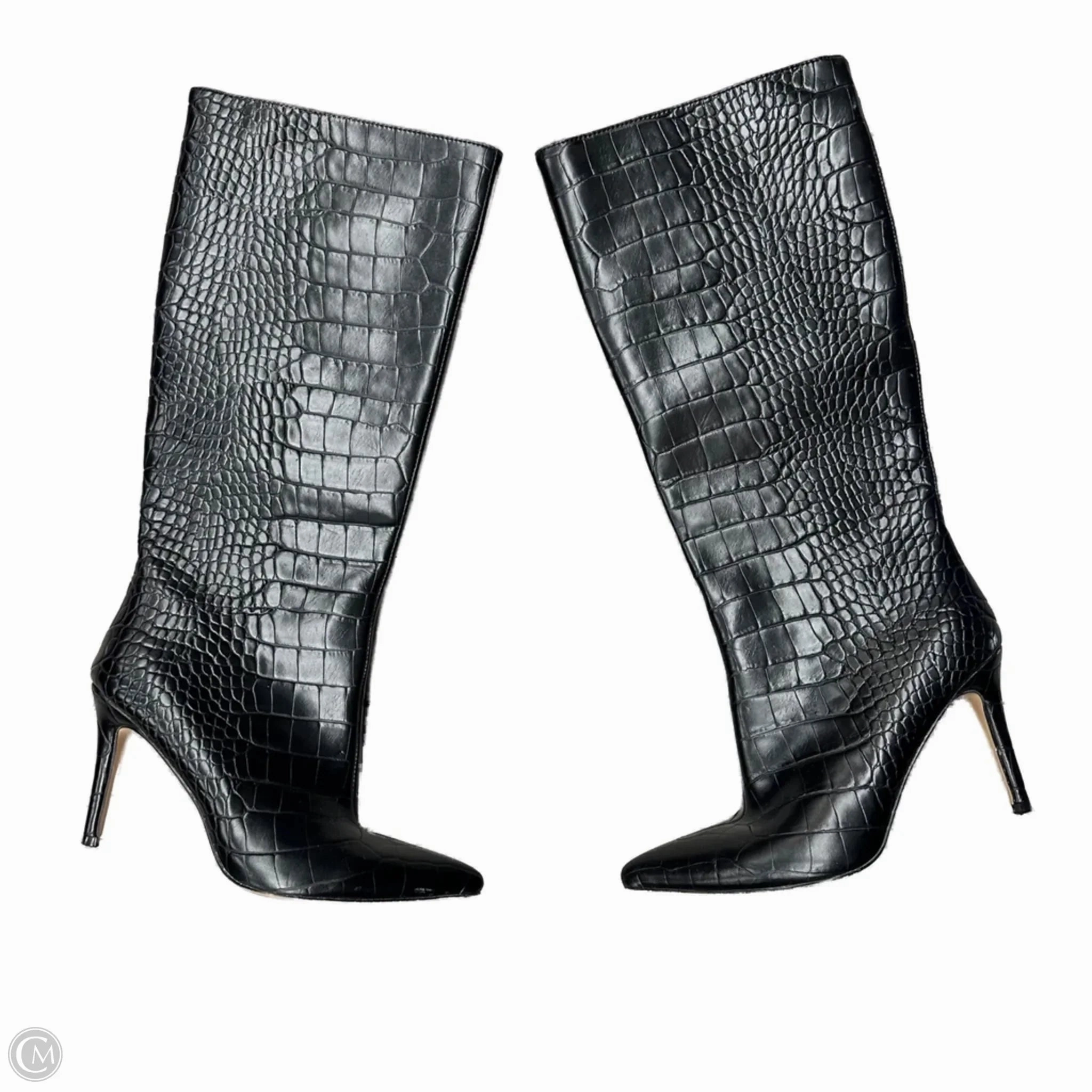 Mud Resistant Rainy Days Grippy Outsole Rainy Day Commuter Boots Knee Heels By Missguided In Black, Size: 5