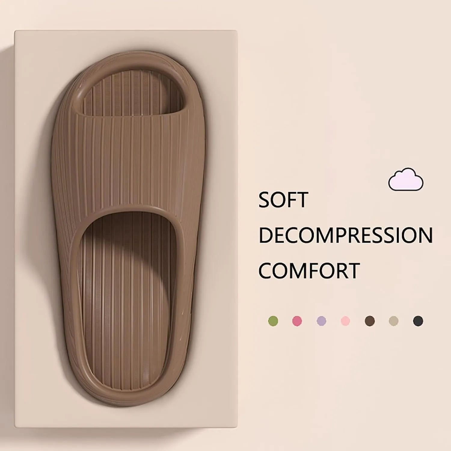 Indoor Slipper Mens Bath Slippers Womens Bathroom Slipper Cloud Slides Non Slip Non-Slip Drainage Hole