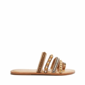 Bright Gold Posture aid Jade Flat Sandal