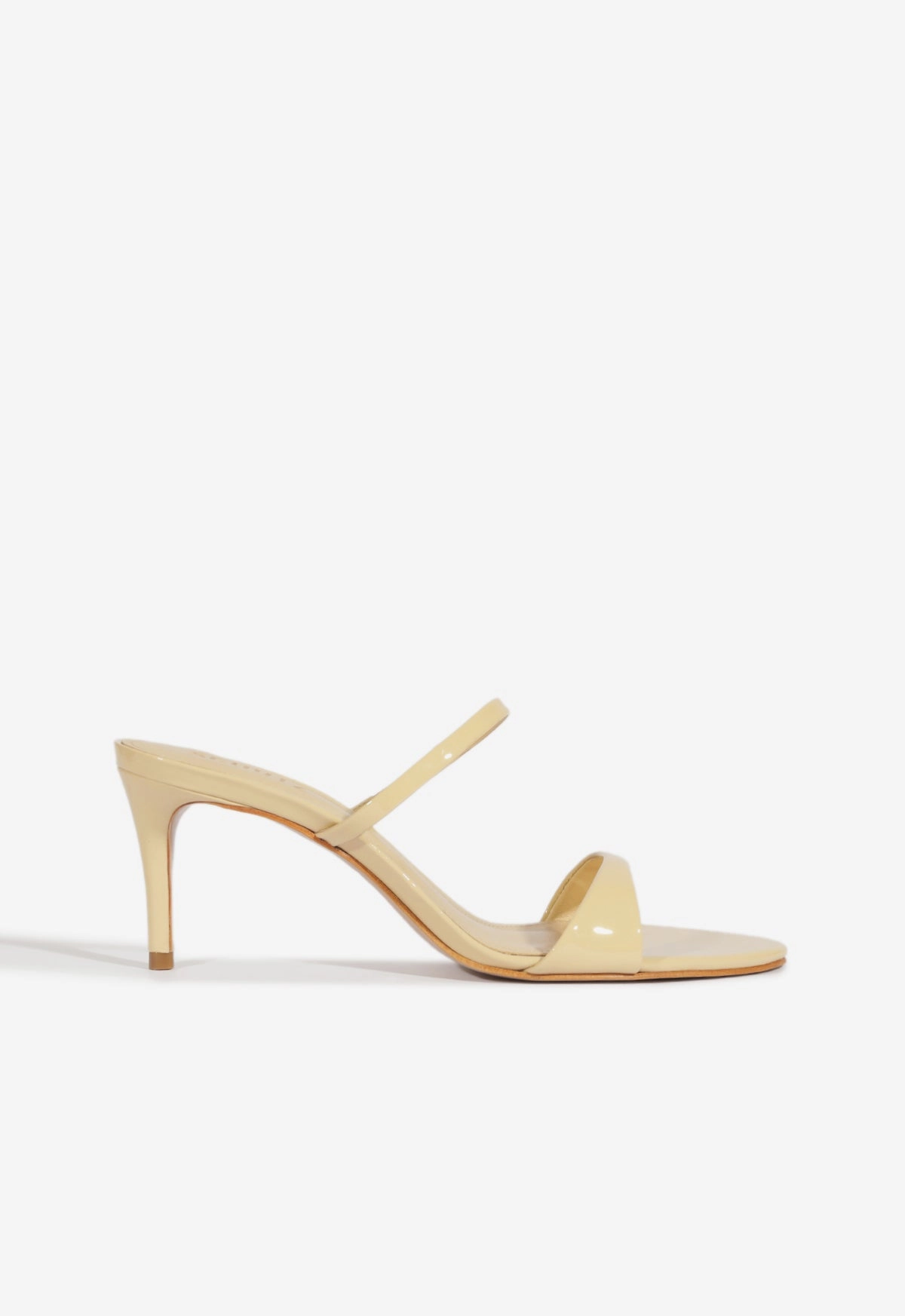 Jessica Mid Mule Patent Sandal On Foot Lightweight Outsole