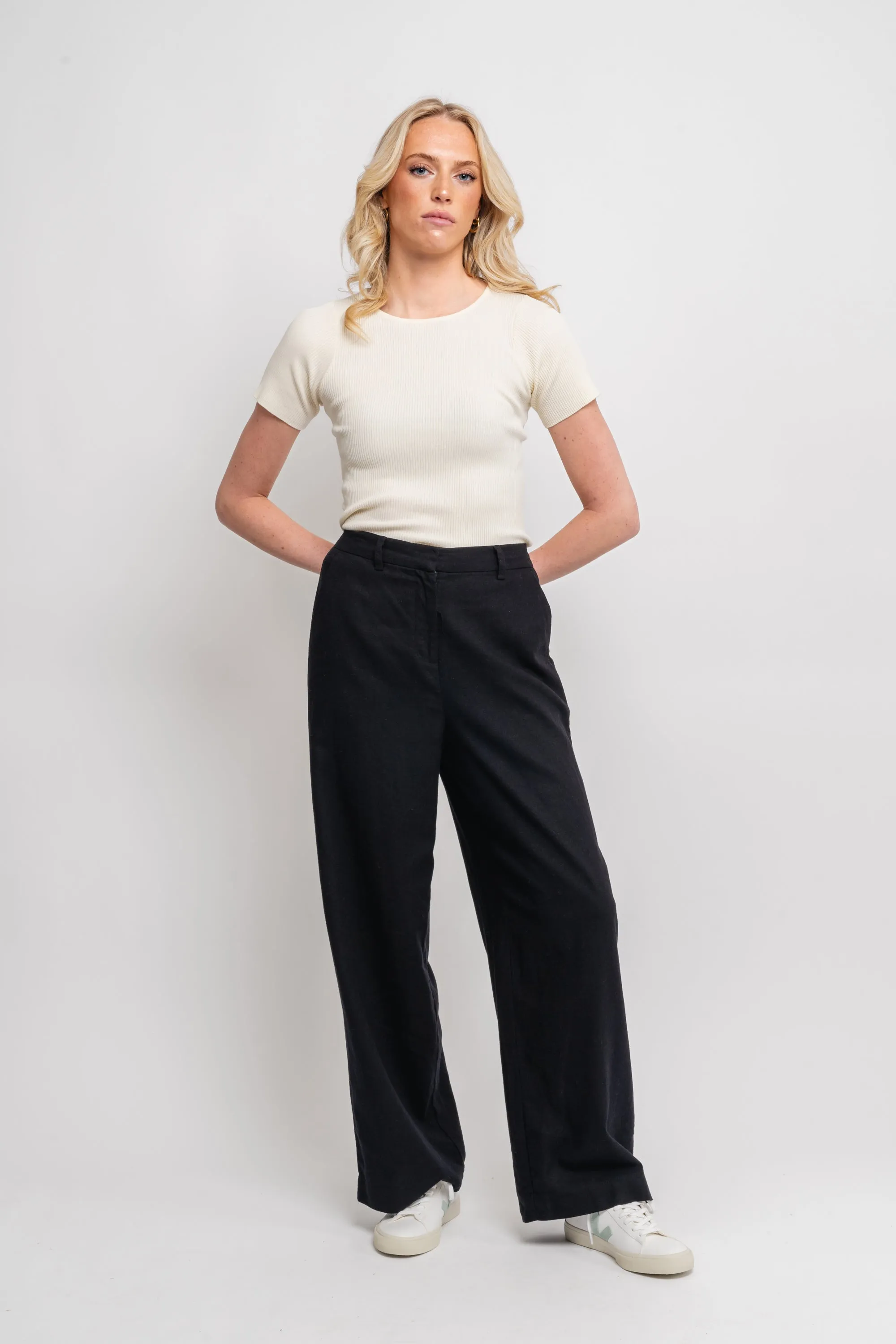 Jovene Ginia Hw Pants - Black