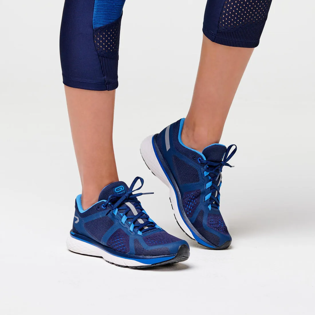 KALENJI RUN SUPPORT CONTROL WOMEN'S RUNNING SHOES - NAVY