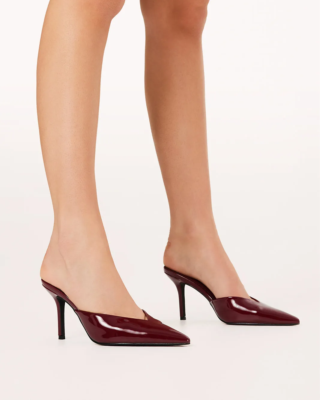 KAREY - CHERRY RED PATENT Winter Glam Slip On Design