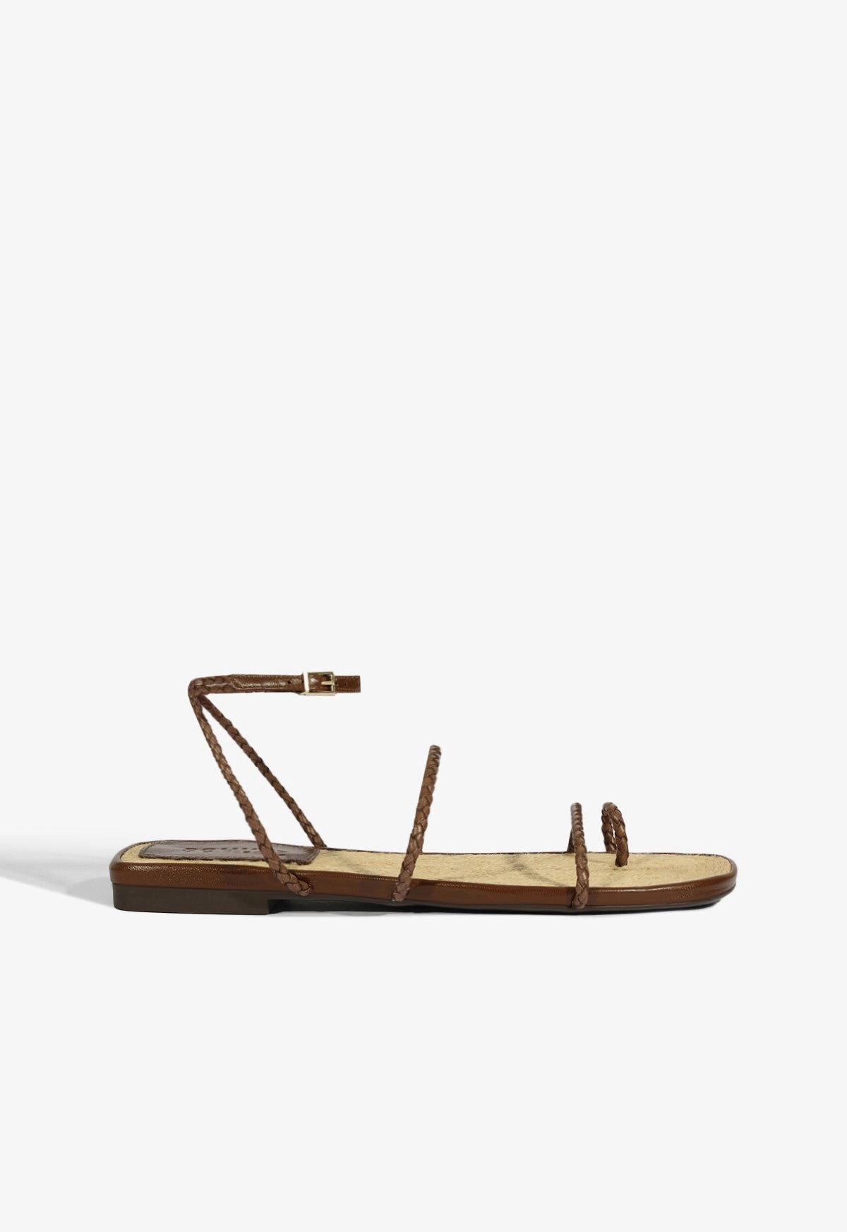 Heat Free Kaya Brown Leather Flat Sandal