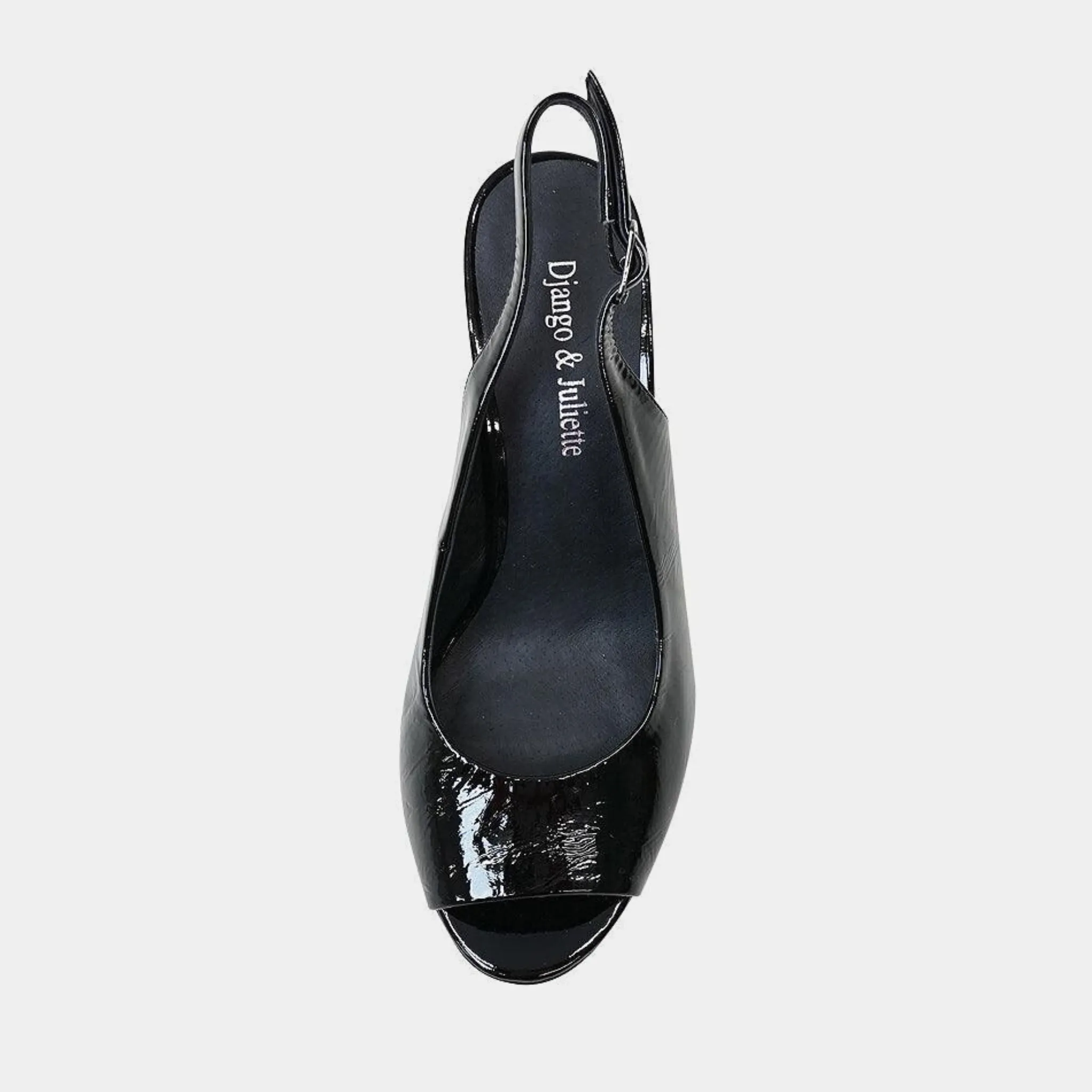 Kianna Black Patent Leather Heels
