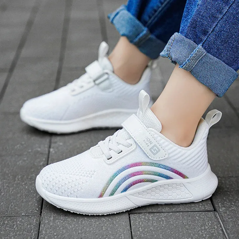 Kids Girls Casual Breathable Anti-Slip Running Sports Shoes