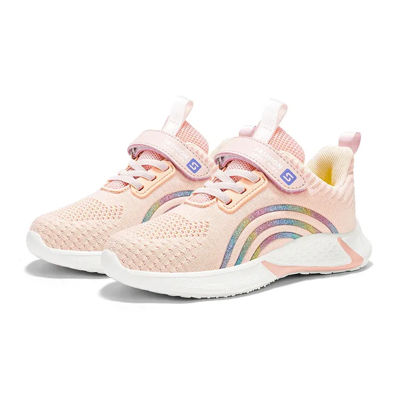 Kids Girls Casual Breathable Anti-Slip Running Sports Shoes