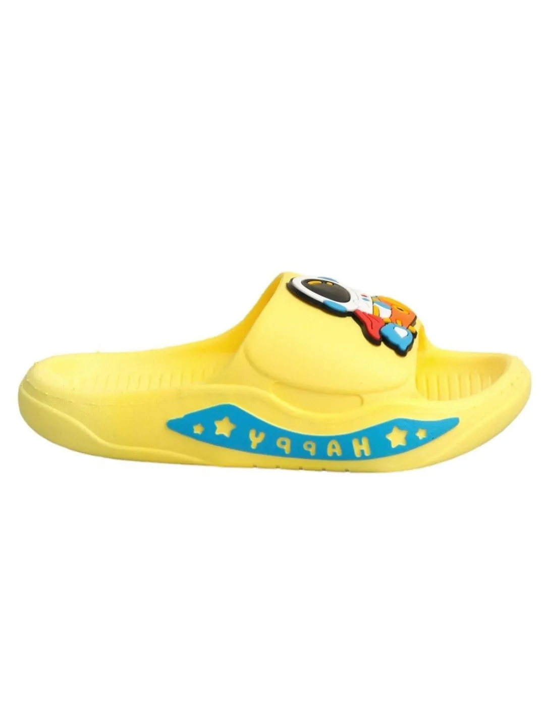 Kids' Space Explorer Sliders with Cheerful Astronaut Motif, Yellow