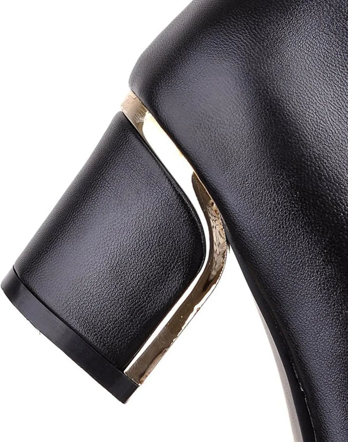 Knee High Boots Women Women's Fashionable Long Tube Shiny Pointed Toe Thick Heel Zipper Fashion Solid Color Boots
