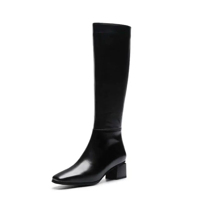 Kumail Women's High Quality Leather Knee High Boots