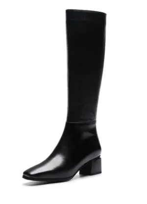 Kumail Women's High Quality Leather Knee High Boots