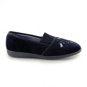 Ladies Slipper by Sleepers Inez in Navy LS792C