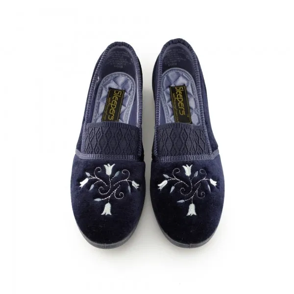 Ladies Slipper by Sleepers Inez in Navy LS792C