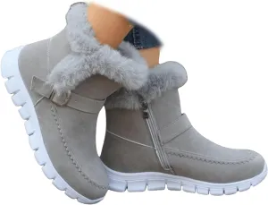 Ladmiple Boots For Women Ankle Booties Winter Snow Boots Classic Faux Fur Lined Slip On Casual Warm Comfortable Loafers Shoes