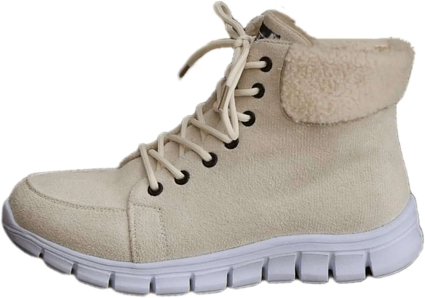 Ladmiple Snow Boots For Women Wide Faux Fur Lined Winter Ankle Booties Slip on Cold Weather Warm Outdoor Walking Shoes
